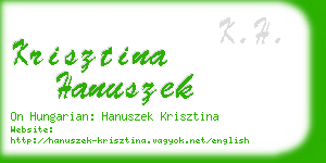 krisztina hanuszek business card